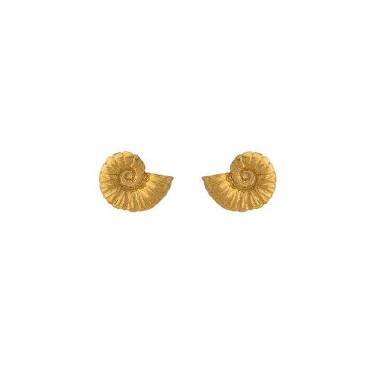 Alex Monroe 22 carat Gold Vermeil Ammonite Stud Earrings