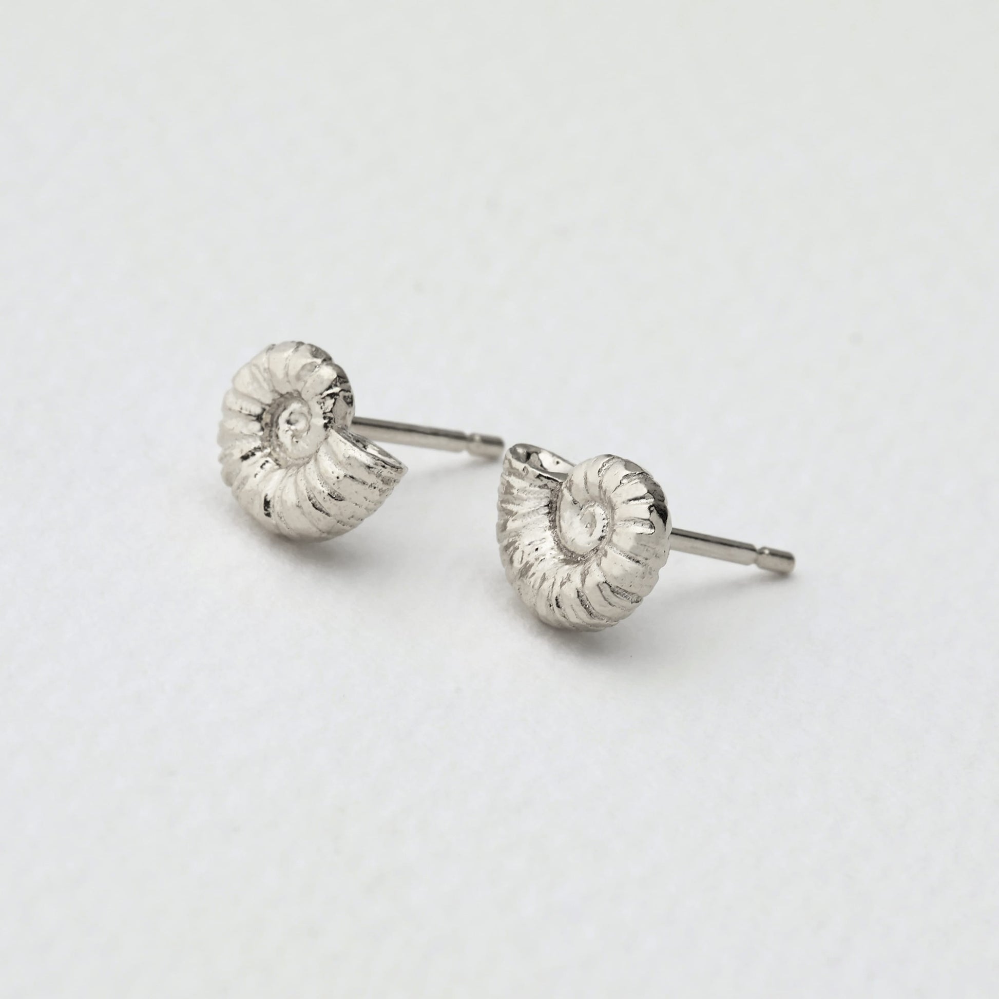 Alex Monroe Sterling Silver Ammonite Stud Earrings