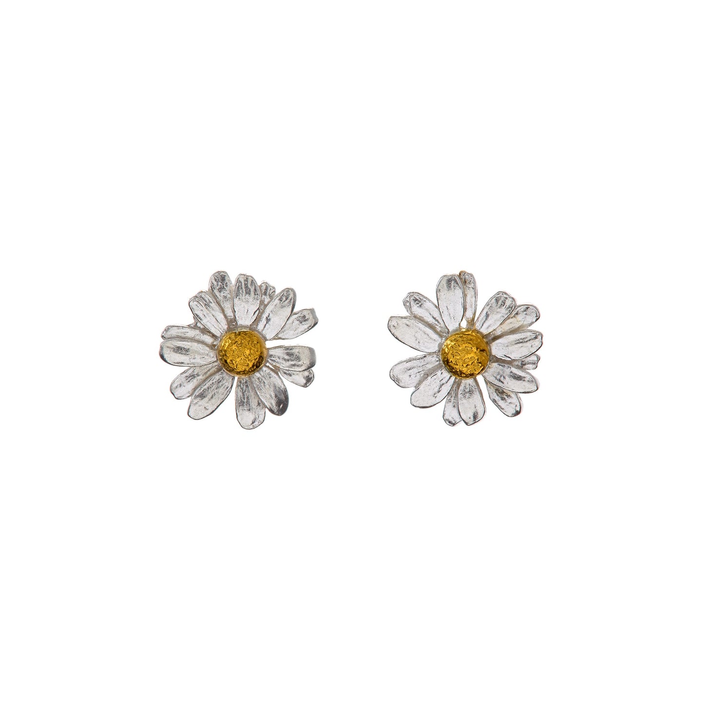 Alex Monroe Mixed Silver & Gold Vermeil Little Daisy Stud Earrings