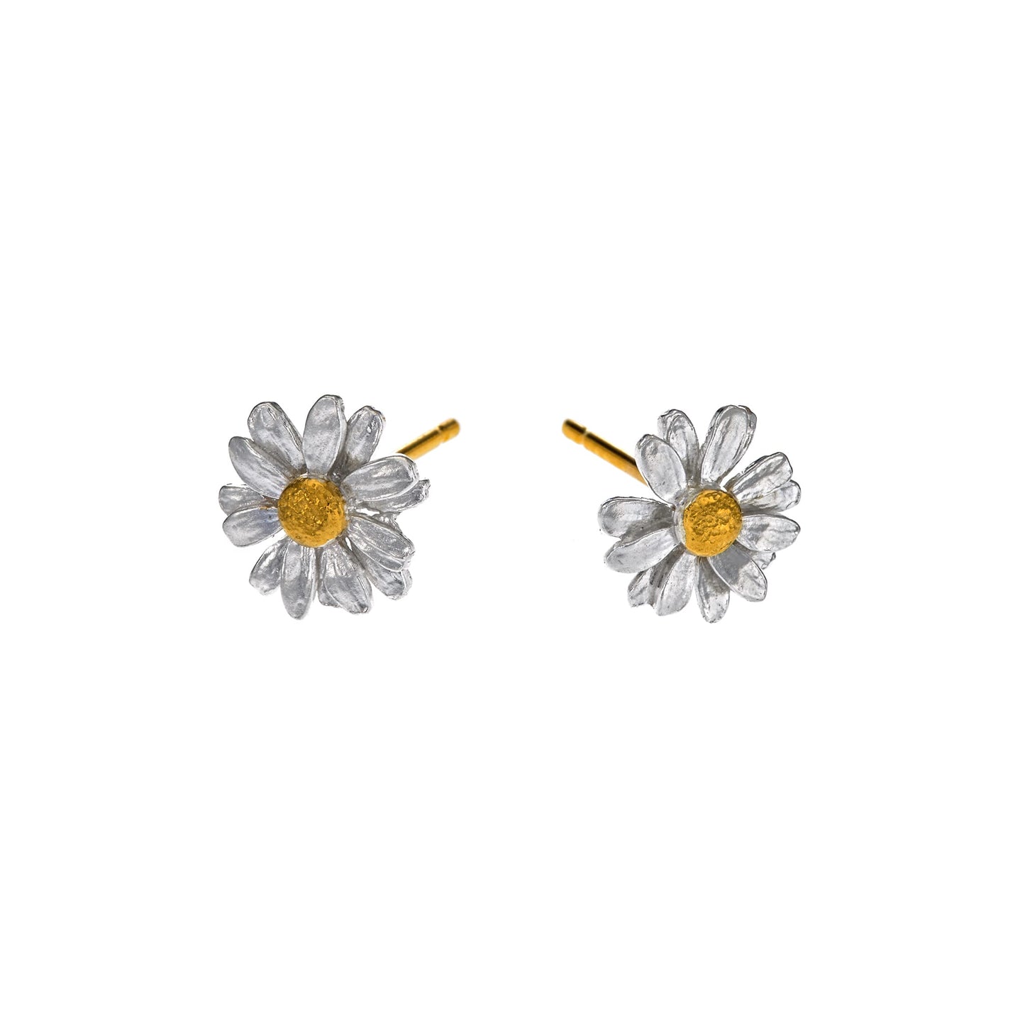 Alex Monroe Mixed Silver & Gold Vermeil Little Daisy Stud Earrings