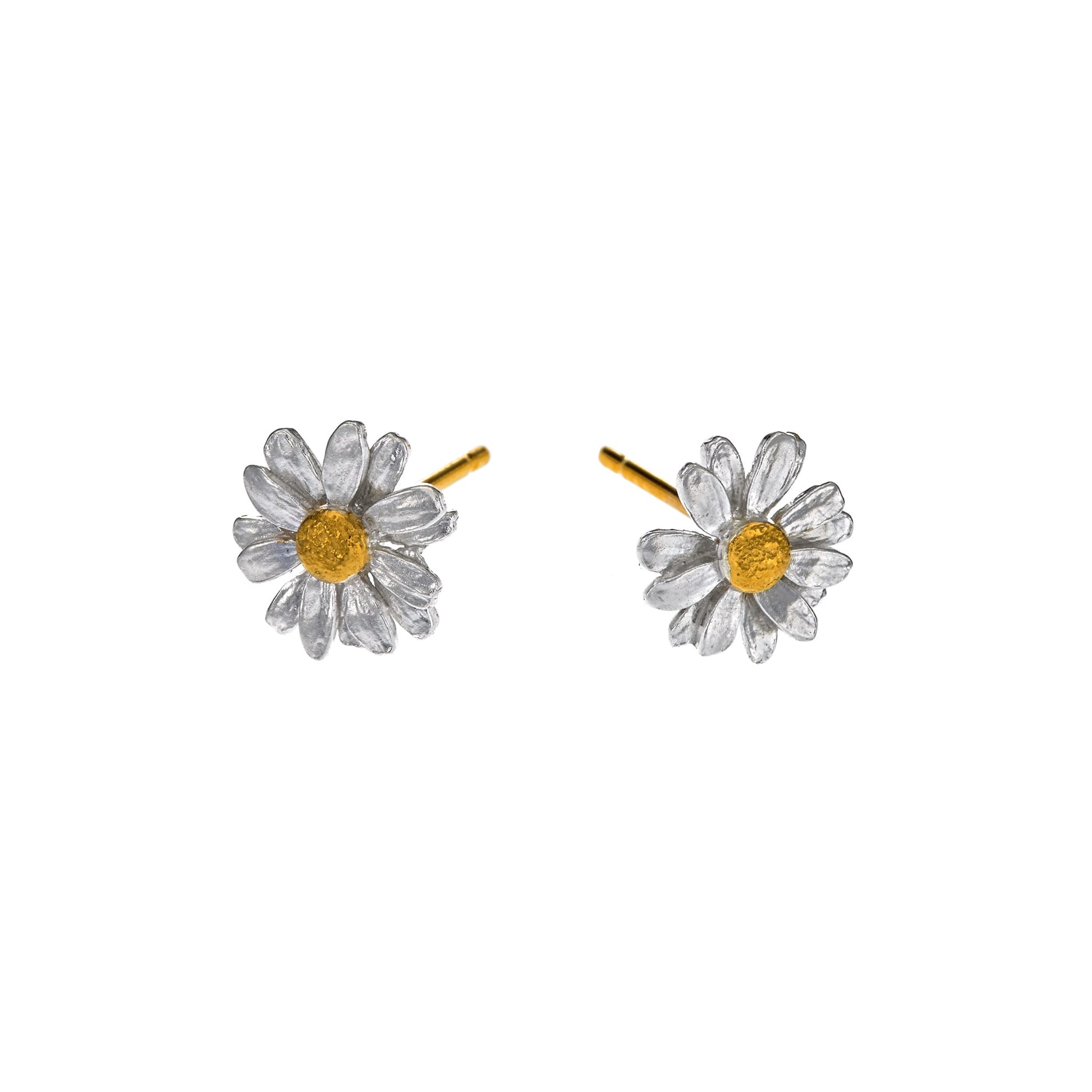 Alex Monroe Mixed Silver & Gold Vermeil Little Daisy Stud Earrings