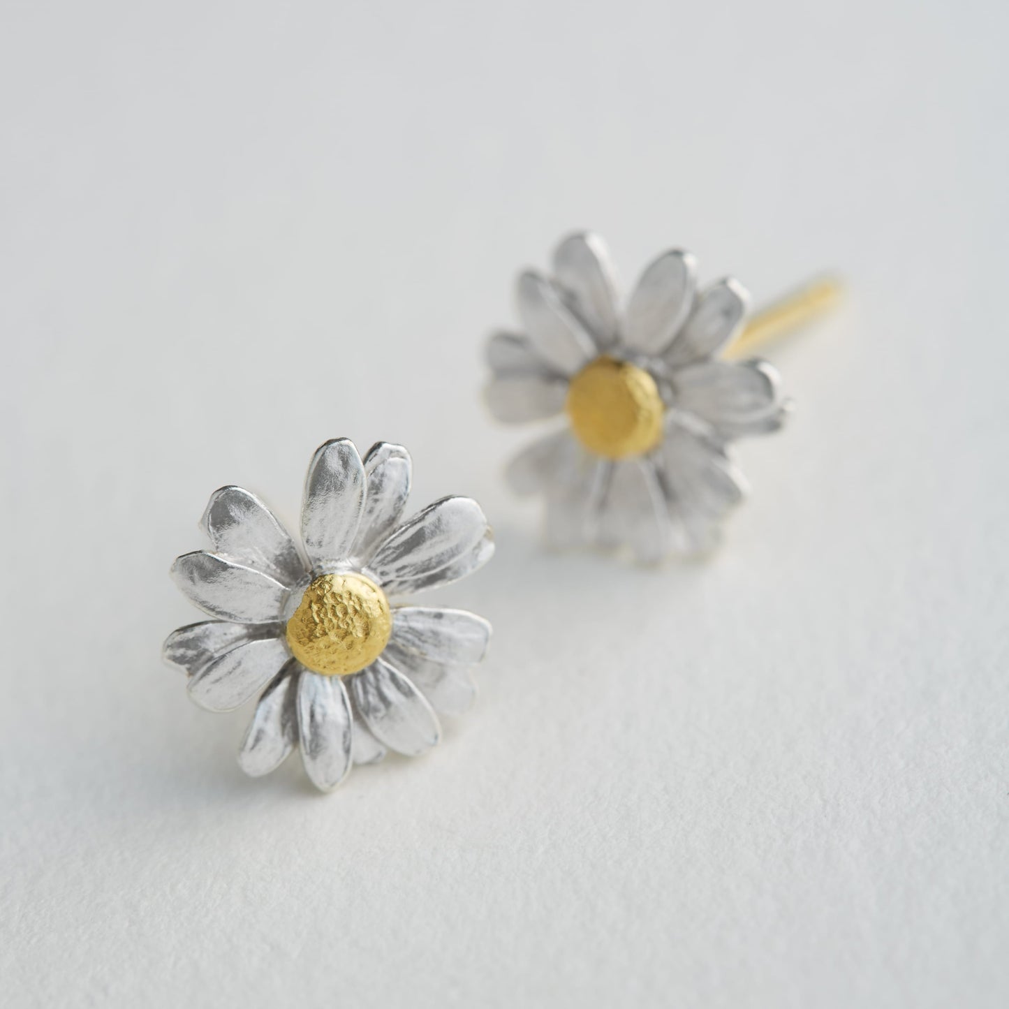 Alex Monroe Mixed Silver & Gold Vermeil Little Daisy Stud Earrings
