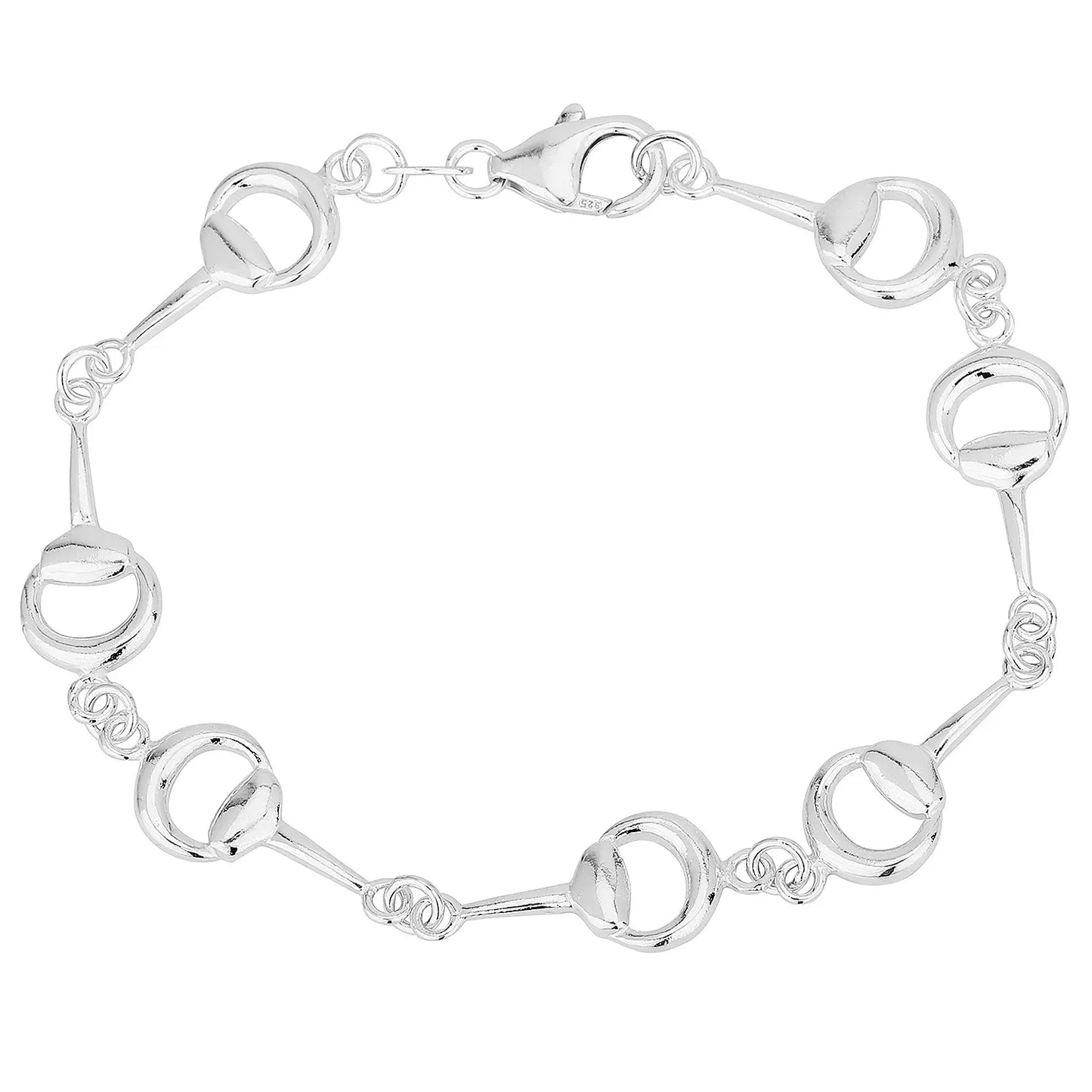 Solid Sterling Silver Snaffle Bracelet