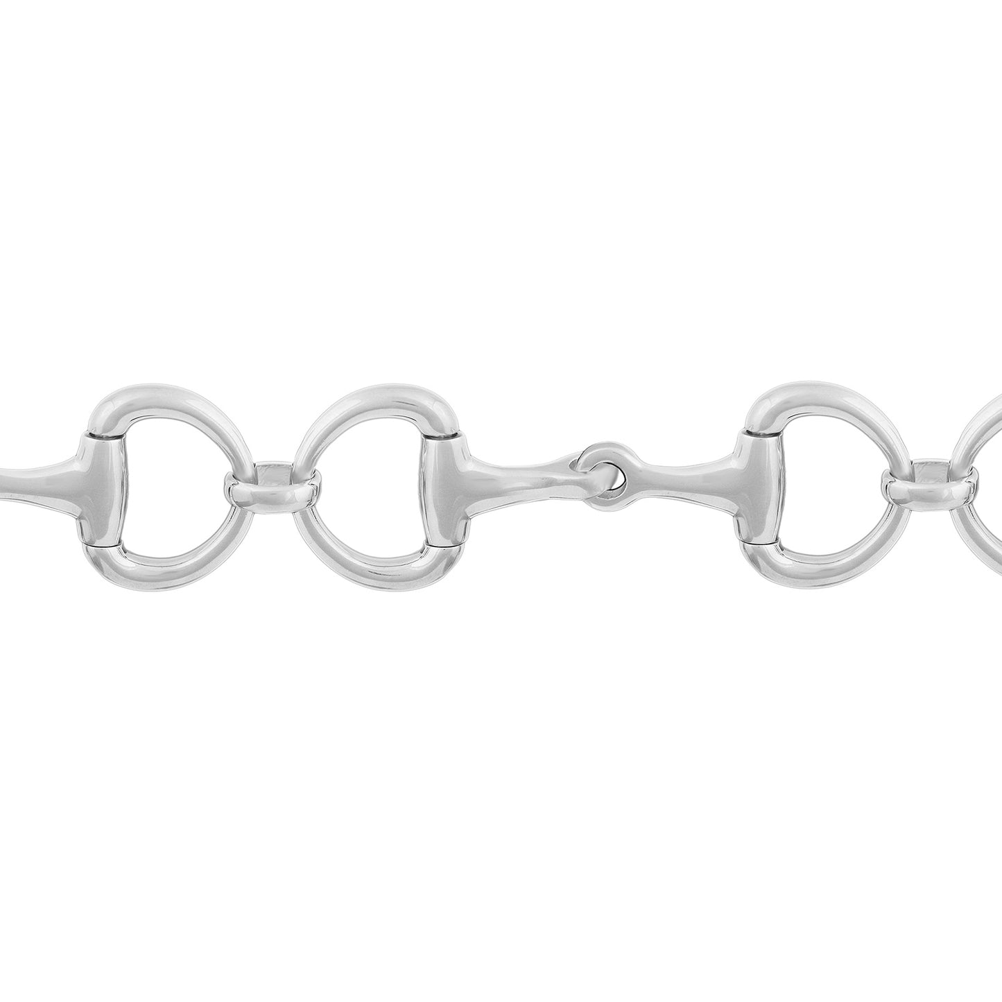Silver chain bracelet on a white background