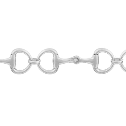 Silver chain bracelet on a white background