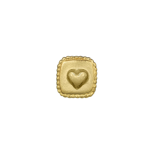 Alex Monroe 22 carat Gold Vermeil Square Ex-voto Heart Single Stud Earring