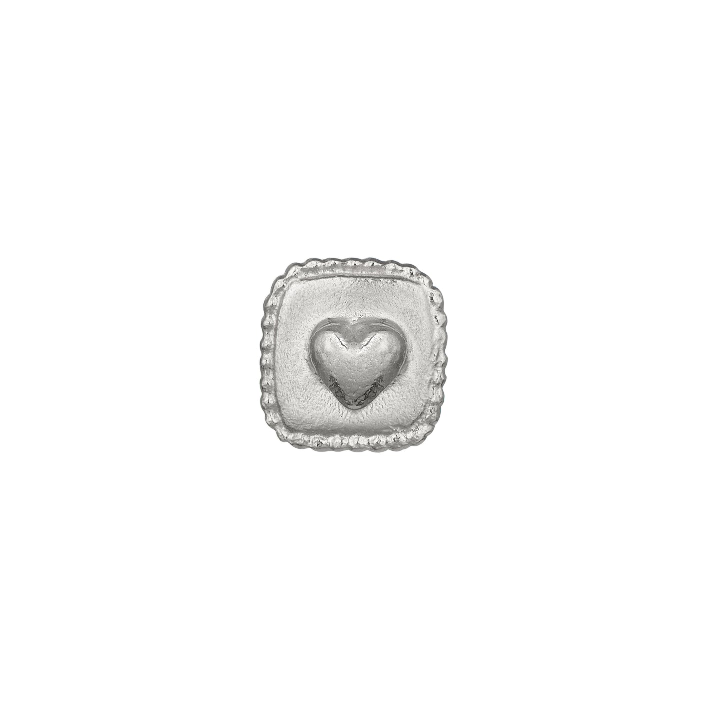 Alex Monroe Sterling Silver Square Ex-voto Heart Single Stud Earring