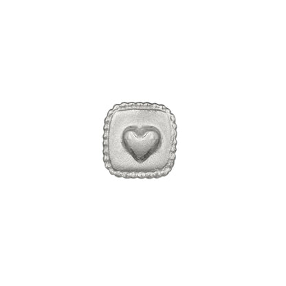 Alex Monroe Sterling Silver Square Ex-voto Heart Single Stud Earring
