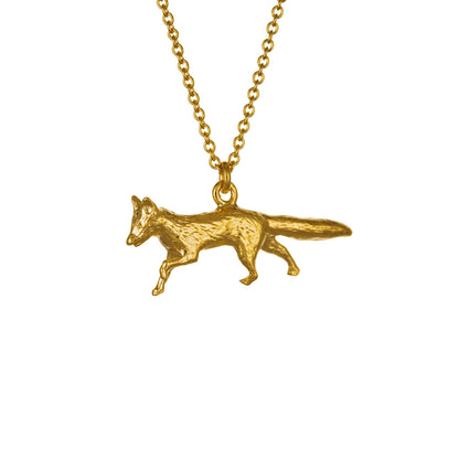 Alex Monroe 22ct Gold Vermeil Prowling Fox Necklace