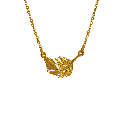 Alex Monroe 22carat Gold Vermeil Little Feather Inline Necklace