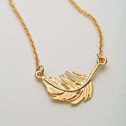 Alex Monroe 22carat Gold Vermeil Little Feather Inline Necklace