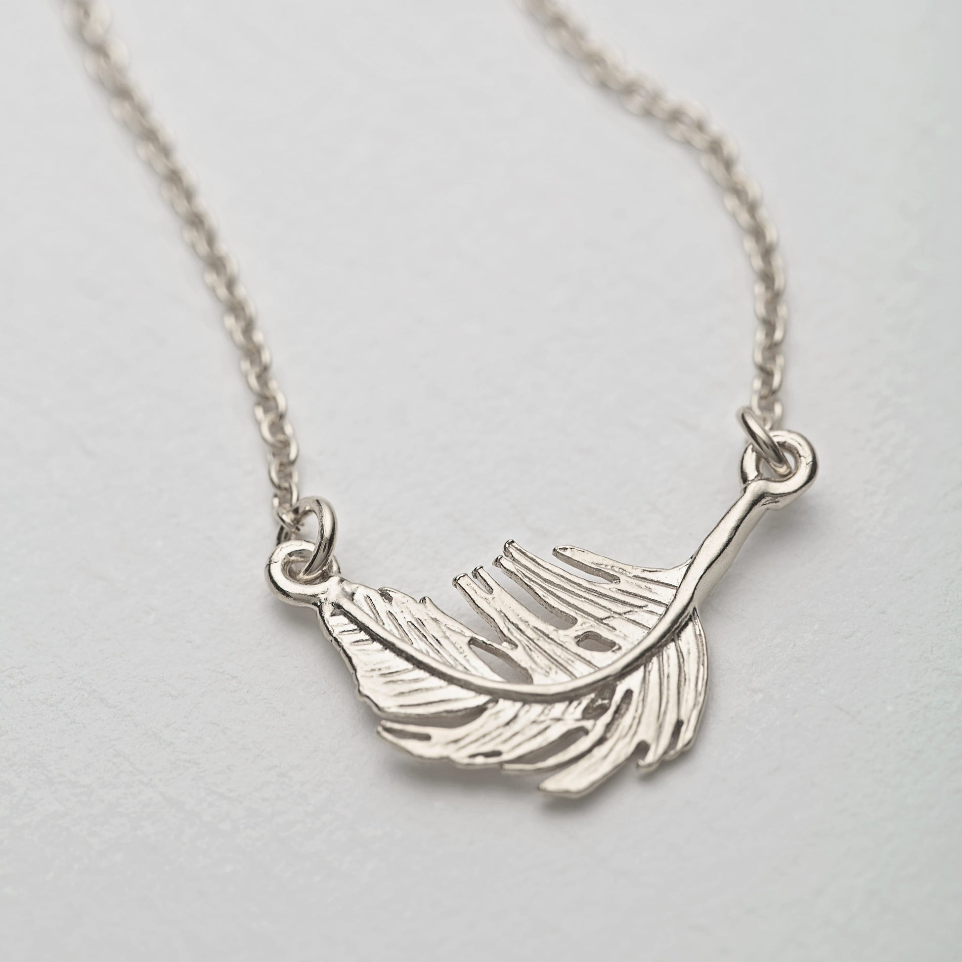 Alex Monroe Sterling Silver Little Feather Inline Necklace