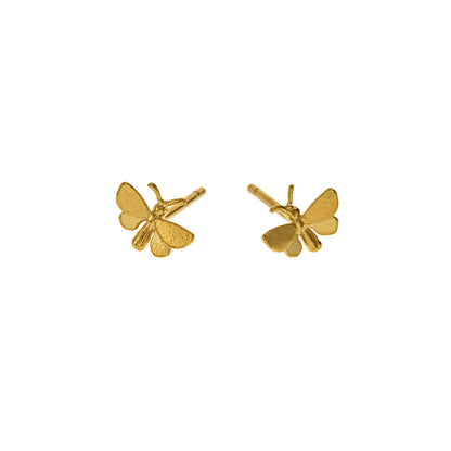Alex Monroe 22 carat Yellow Gold Tiny Butterfly Stud Earrings
