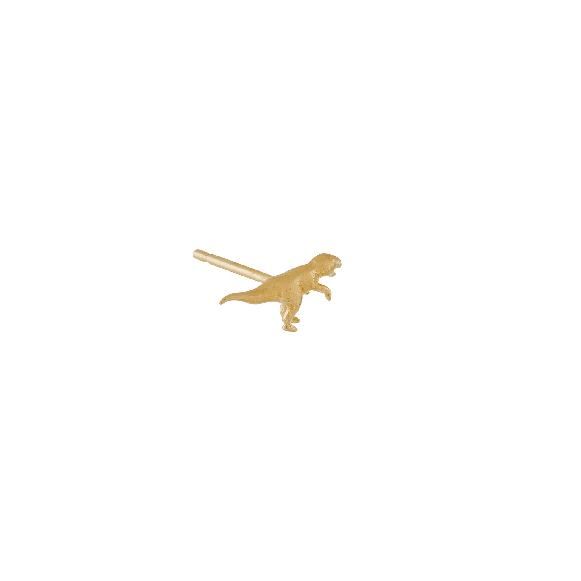 Alex Monroe 18 carat Yellow Solid Gold Teeny Tiny T-Rex Single Stud Earring