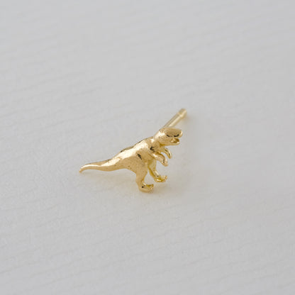 Alex Monroe 18 carat Yellow Solid Gold Teeny Tiny T-Rex Single Stud Earring