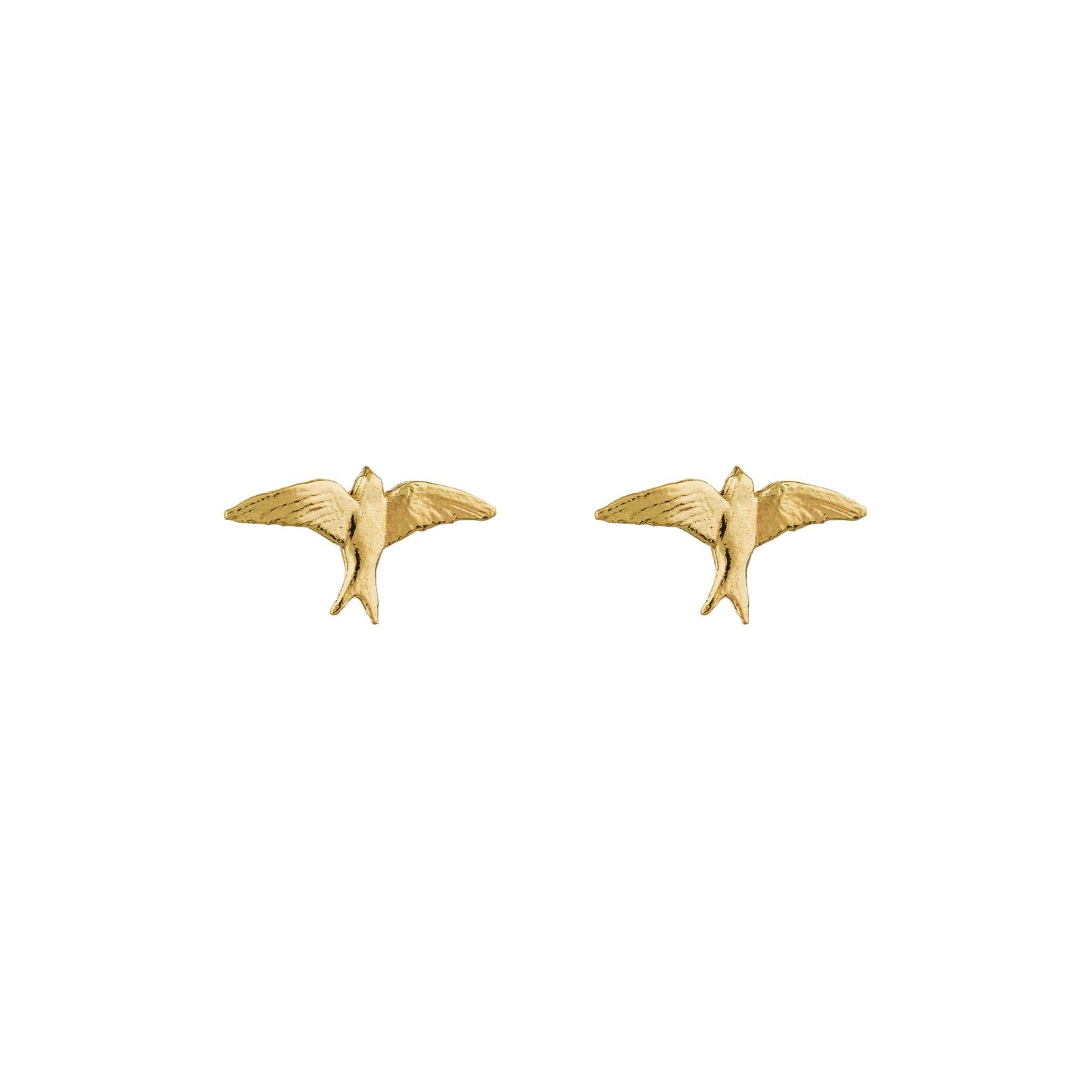Alex Monroe Solid 18 carat Gold Teeny Tiny Swallow Stud Earrings