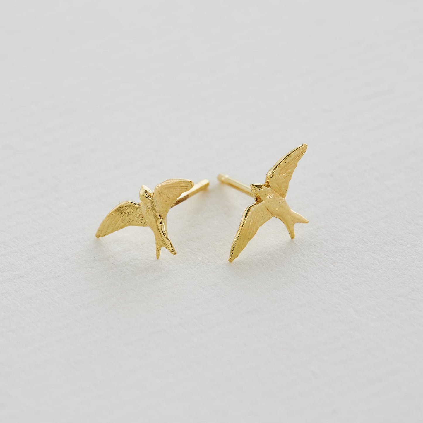 Alex Monroe Solid 18 carat Gold Teeny Tiny Swallow Stud Earrings