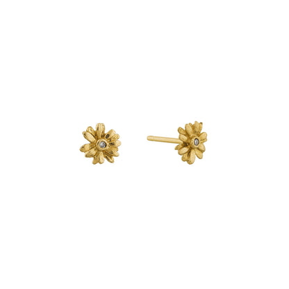 Alex Monroe 18 carat Yellow Solid Gold Teeny Tiny Diamond Daisy Stud Earrings