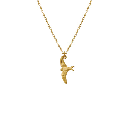 Alex Monroe Solid 18 carat Yellow Solid Gold Teeny Tiny Swallow Necklace