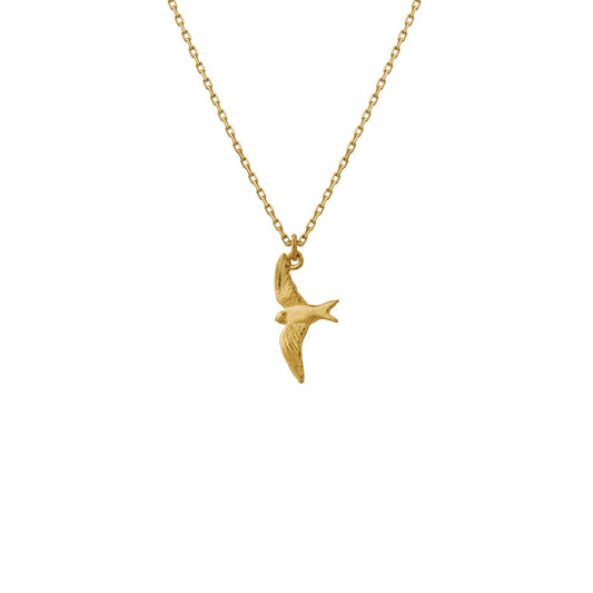 Alex Monroe Solid 18 carat Yellow Solid Gold Teeny Tiny Swallow Necklace