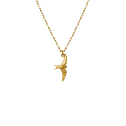 Alex Monroe Solid 18 carat Yellow Solid Gold Teeny Tiny Swallow Necklace
