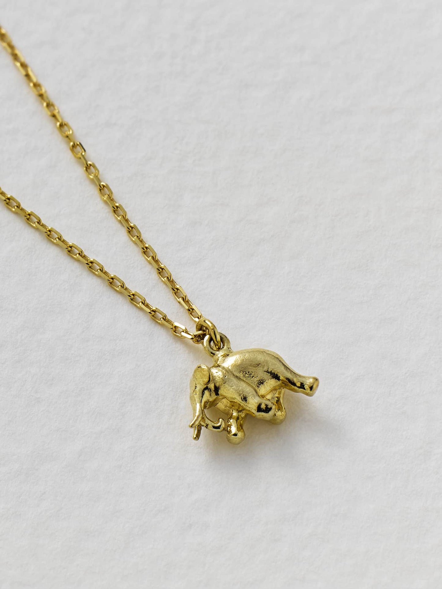 18 carat Yellow Solid Gold Teeny Tiny Elephant Necklace