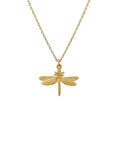 Alex Monroe 18carat Yellow Solid Gold Teeny Tiny Dragonfly Necklace