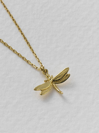 Alex Monroe 18carat Yellow Solid Gold Teeny Tiny Dragonfly Necklace